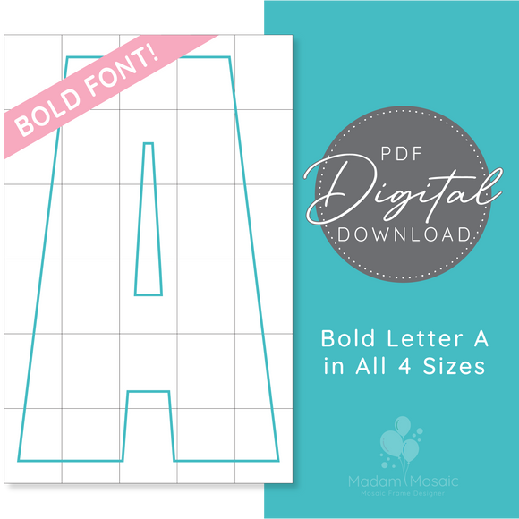 Bold Letter A  - Digital Mosaic Template