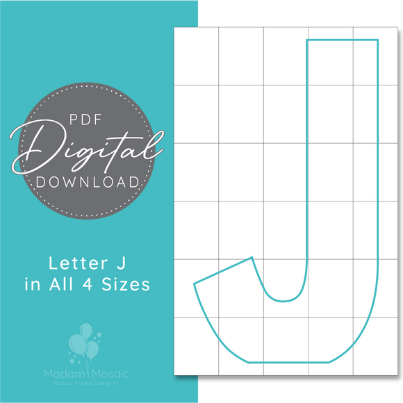 Letter J - Digital Mosaic Template