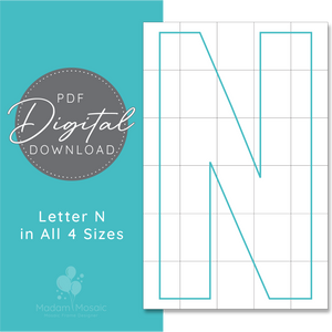 Letter N - Digital Mosaic Template