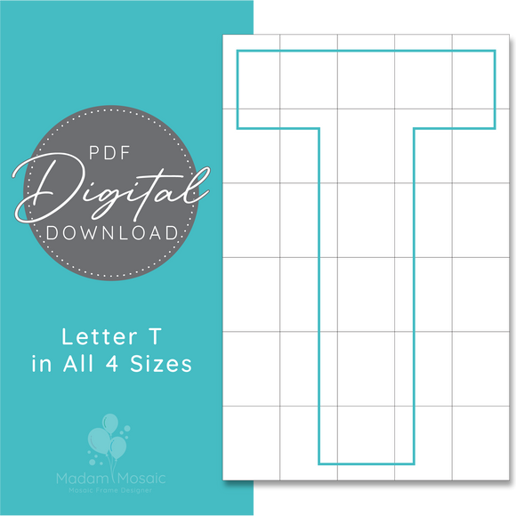 Letter T - Digital Mosaic Template