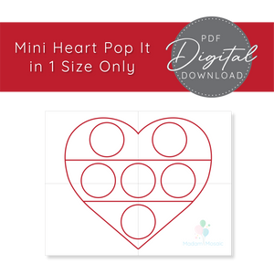 Mini Heart Pop It - Digital Mosaic Template
