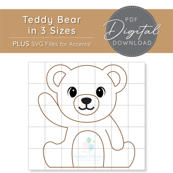 Teddy Bear - Digital Mosaic Template