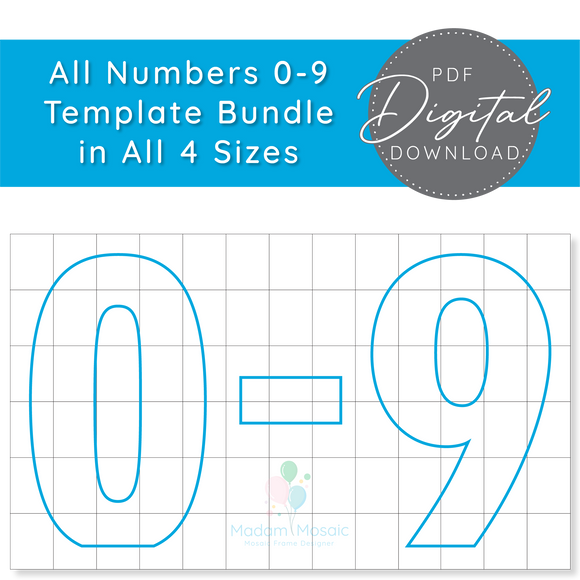 All Numbers, All Sizes - Digital Mosaic Template Bundle
