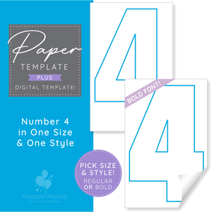 Number 4 - Large Print/Digital Template Bundle