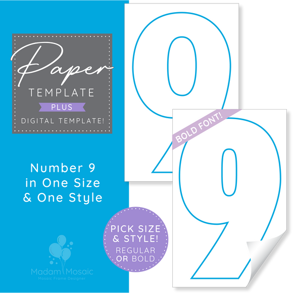 Number 9 - Large Print/Digital Template Bundle