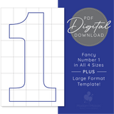 Fancy Number 1 - Digital Mosaic Template