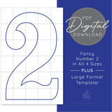 Fancy Number 2 - Digital Mosaic Template