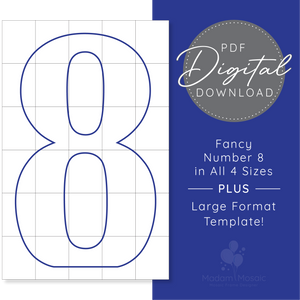 Fancy Number 8 - Digital Mosaic Template