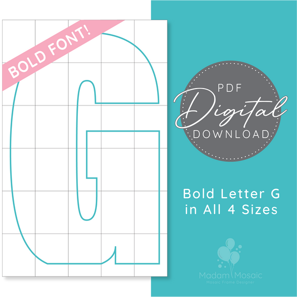 Bold Letter G - Digital Mosaic Template