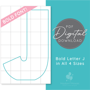 Bold Letter J - Digital Mosaic Template