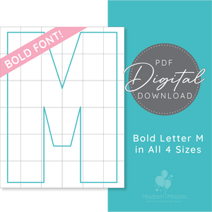Bold Letter M - Digital Mosaic Template