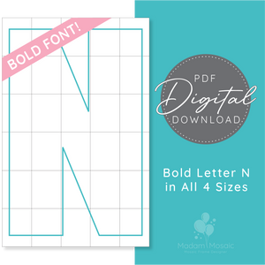 Bold Letter N - Digital Mosaic Template
