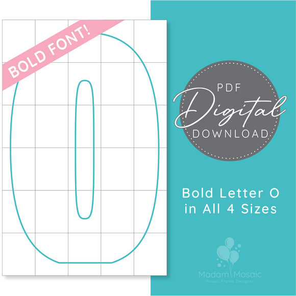 Bold Letter O - Digital Mosaic Template