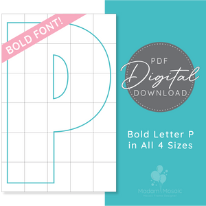 Bold Letter P - Digital Mosaic Template