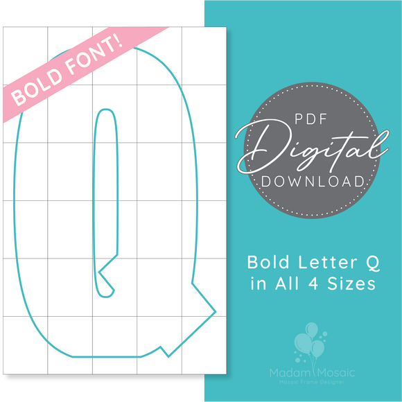 Bold Letter Q - Digital Mosaic Template
