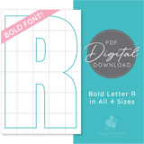 Bold Letter R - Digital Mosaic Template