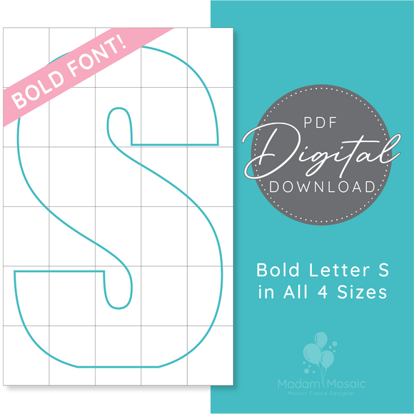 Bold Letter S - Digital Mosaic Template