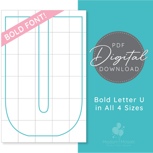Bold Letter U - Digital Mosaic Template