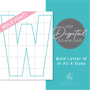 Bold Letter W - Digital Mosaic Template