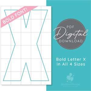 Bold Letter X - Digital Mosaic Template