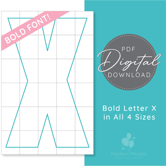 Bold Letter X - Digital Mosaic Template