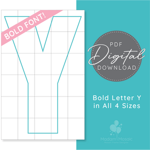 Bold Letter Y - Digital Mosaic Template