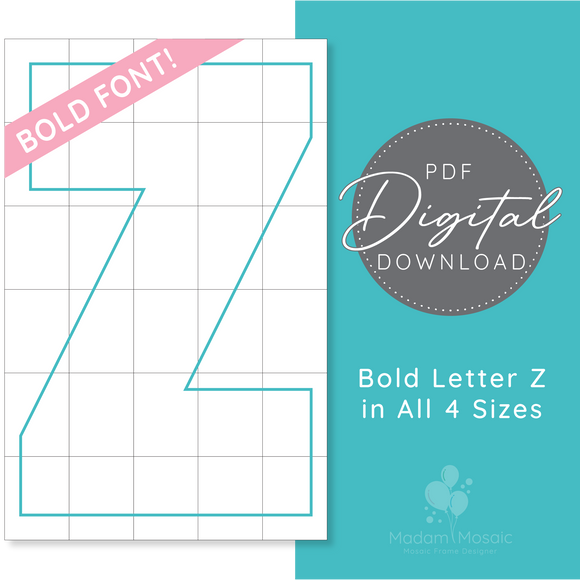 Bold Letter Z - Digital Mosaic Template