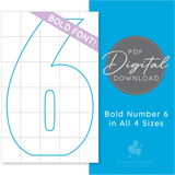 Bold Number 6 - Digital Mosaic Template