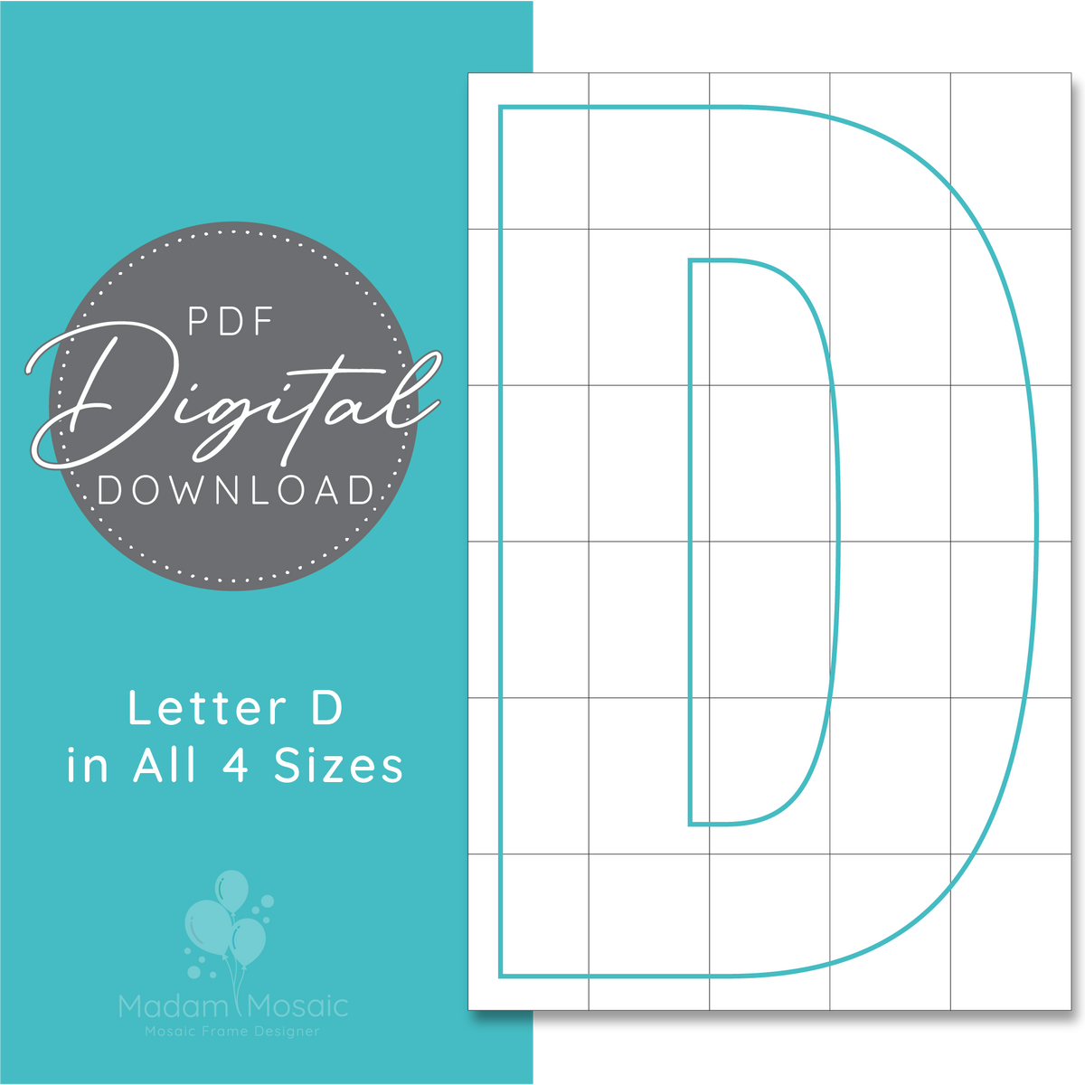 Letter D - Digital Mosaic Template – Madam Mosaic