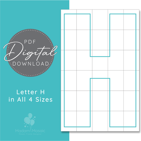 Letter H - Digital Mosaic Template