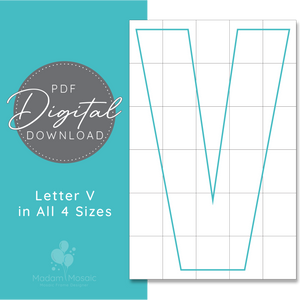 Letter V - Digital Mosaic Template