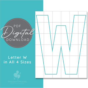 Letter W - Digital Mosaic Template