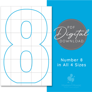 Number 8 - Digital Mosaic Template