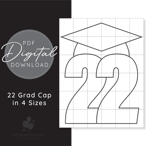 22 Graduation Cap  - Digital Mosaic Template