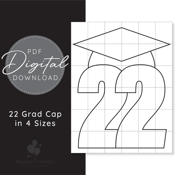 22 Graduation Cap  - Digital Mosaic Template