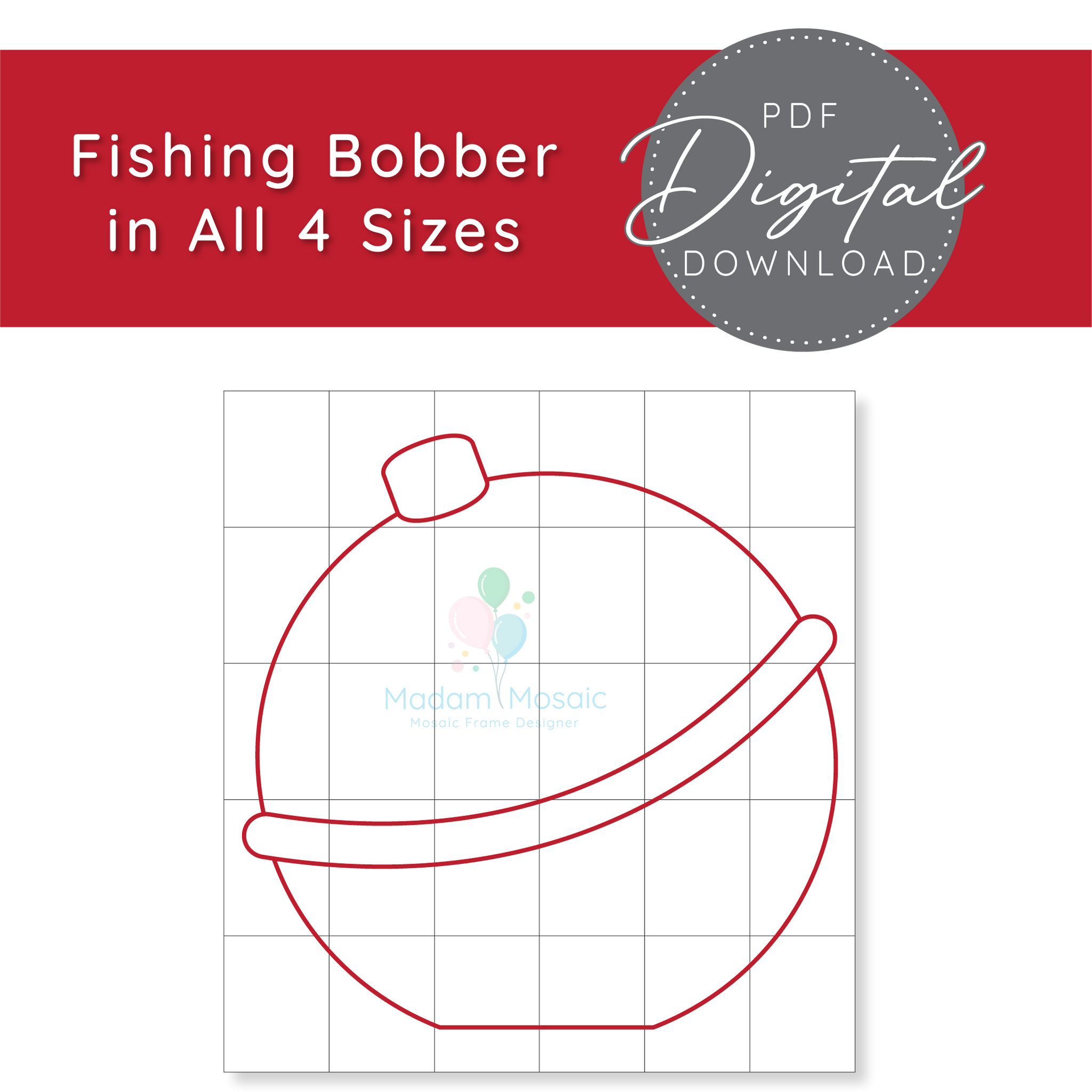 Fishing Bobber - Digital Mosaic Template – Madam Mosaic