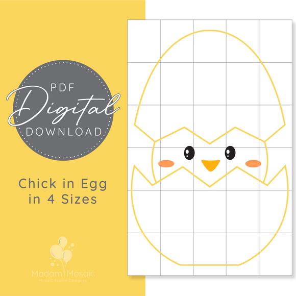 Chick in Egg - Digital Mosaic Template