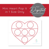 Mini Heart Pop It - Digital Mosaic Template
