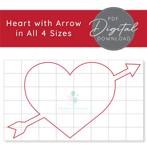 Heart with Arrow - Digital Mosaic Template