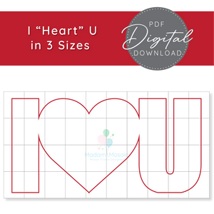 I Heart U - Digital Mosaic Template