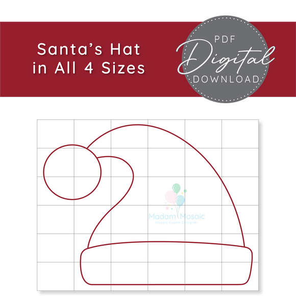 Santa's Hat - Digital Mosaic Template