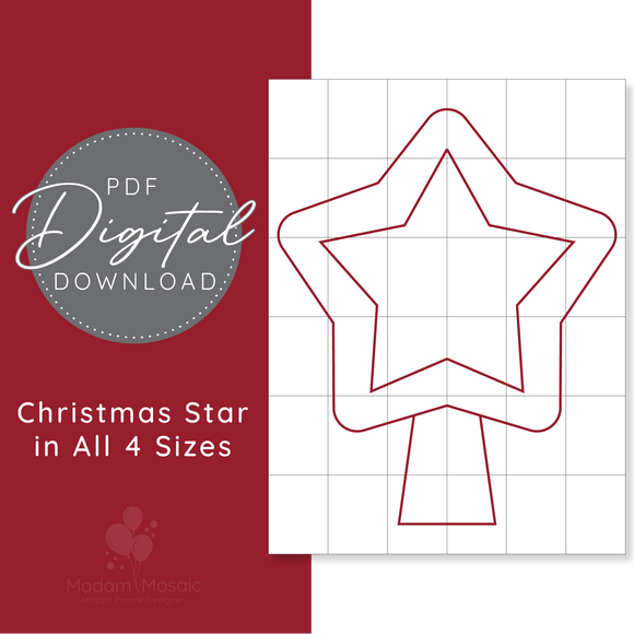 Christmas Star - Digital Mosaic Template